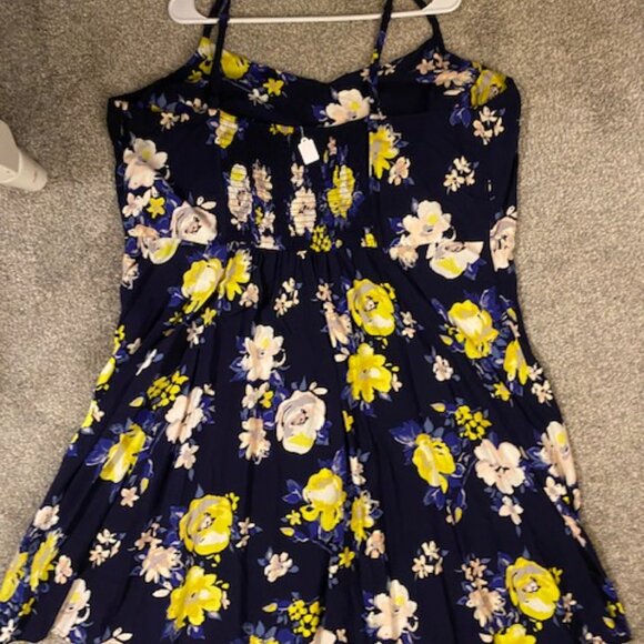 Old Navy Blue & Yellow Floral Mini Sun Dress - Picture 4 of 9